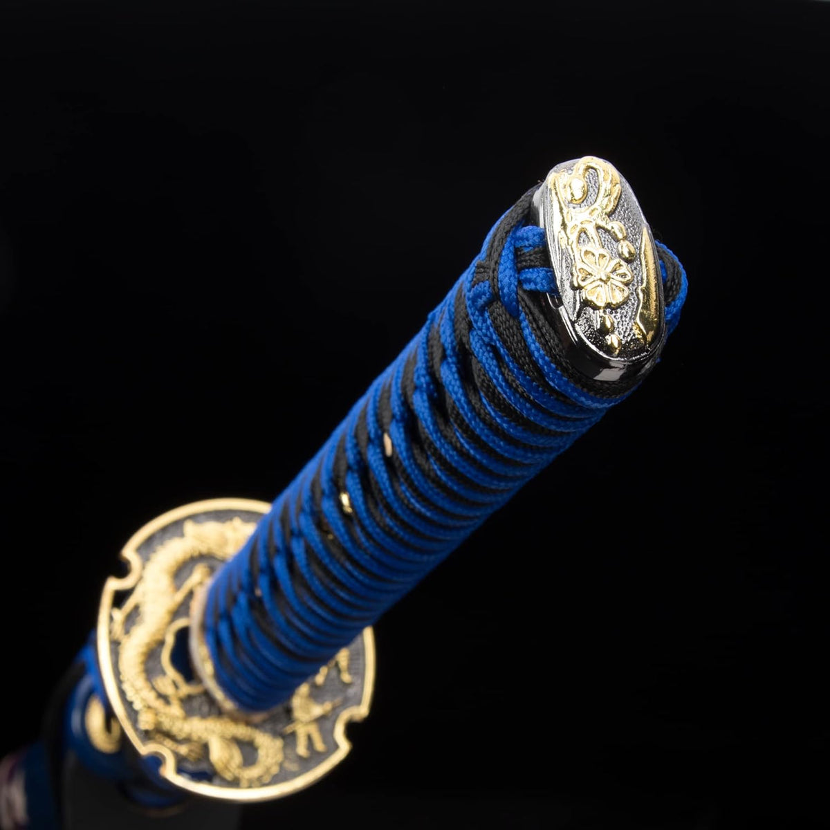 Blue Hand Forged Clay Tempered High Carbon Steel Katana D693135