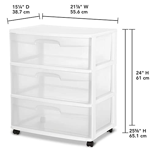 Plastic Storage Drawer Cart with 3 Clear Drawers A485