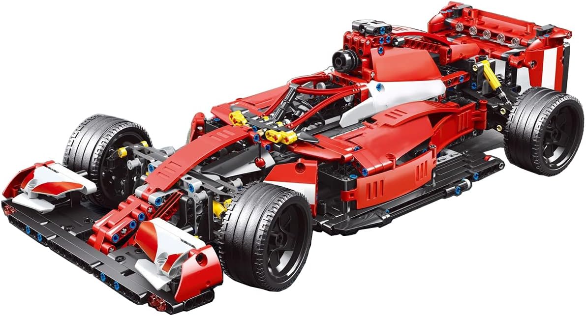 Red 1:10 Scale Sports Car Building Blocks Kit 1250 Pcs J2590