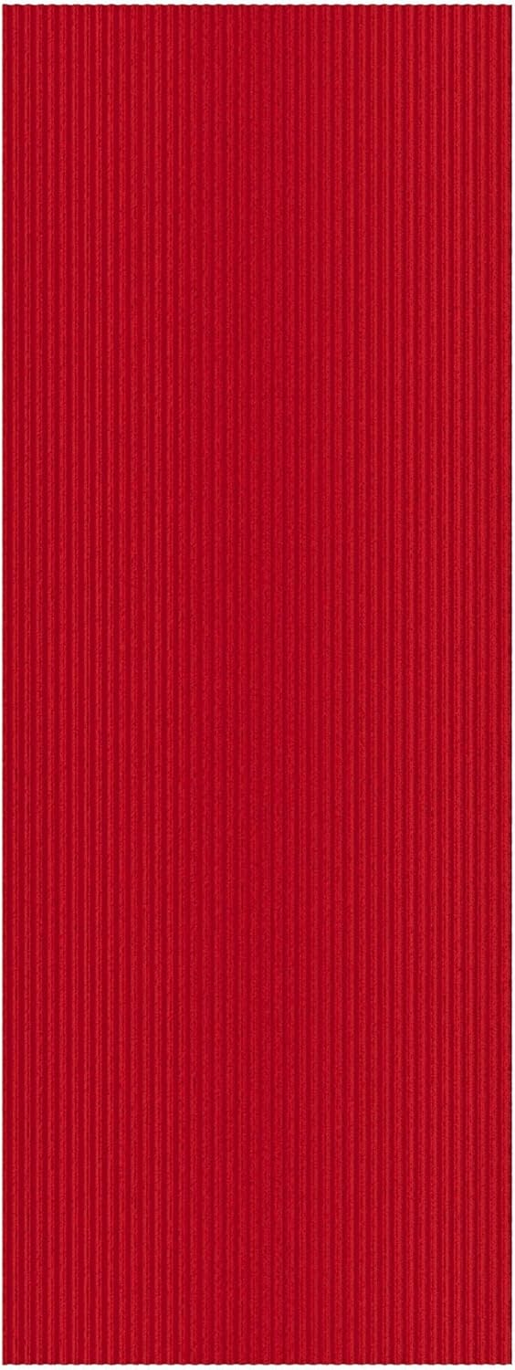 Non-Slip Rubberback 2x10 Indoor/Outdoor Runner Rug, 2' x 10', Red P100372