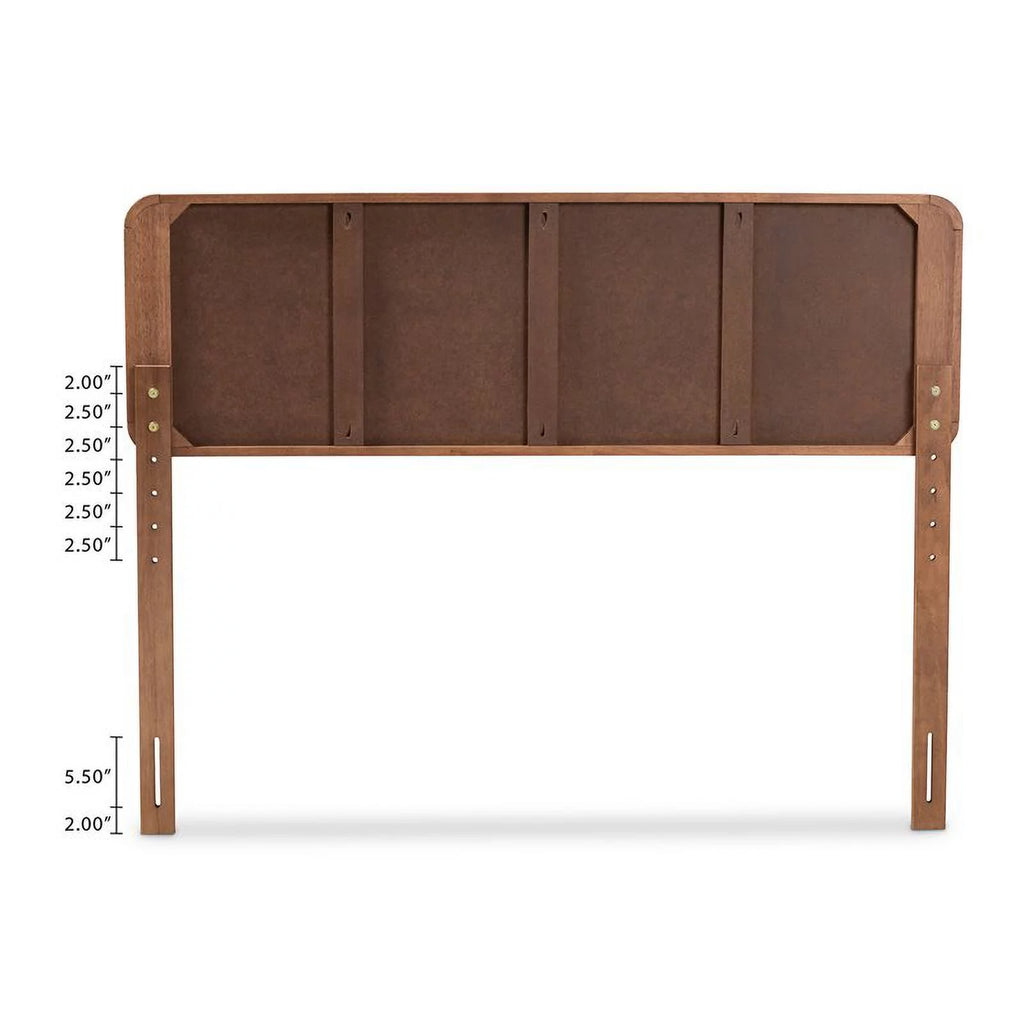 Mid-Century Wood and Fabric King Platform Bed C7092