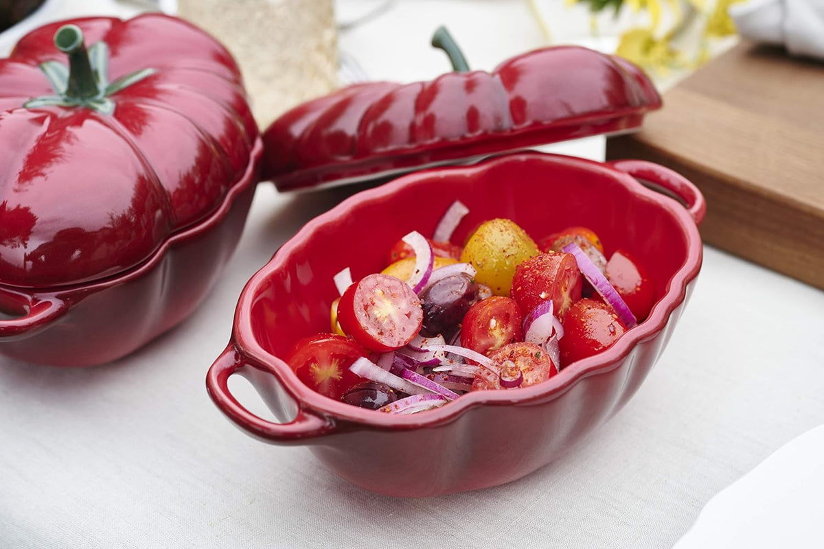 Enamelled Ceramic Tomato Casserole E755