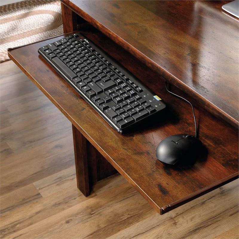 2 Piece Computer Desk with Hutch and File Cabinet Set in Cherry U984