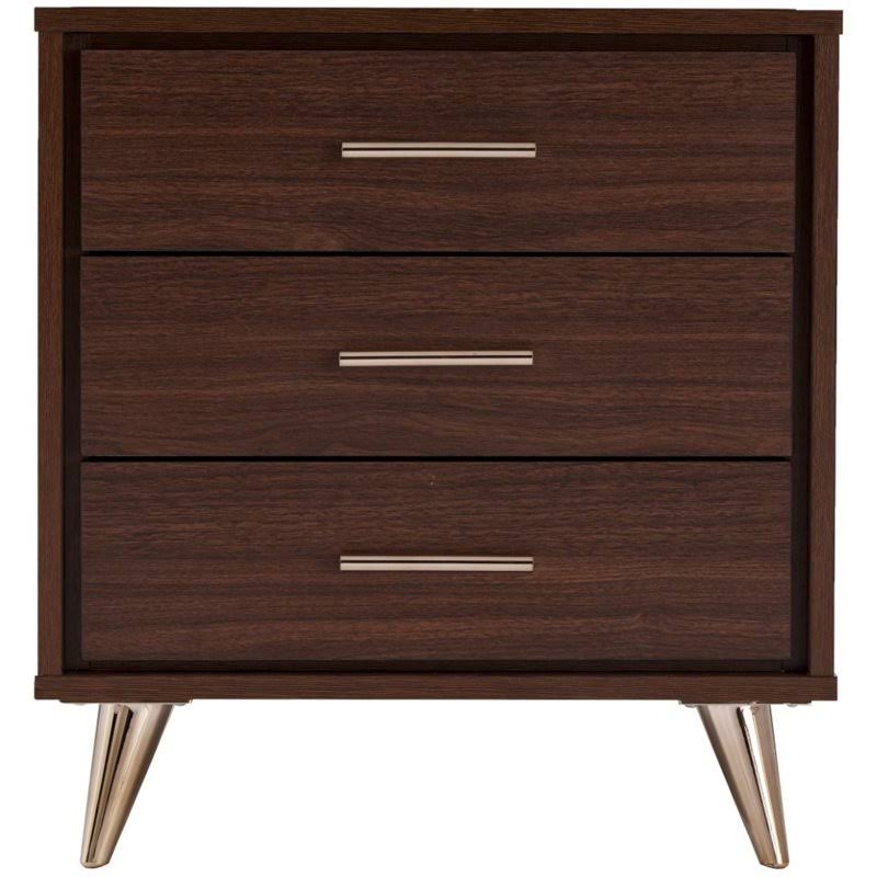 Walnut Bedside Table with Drawers H14454