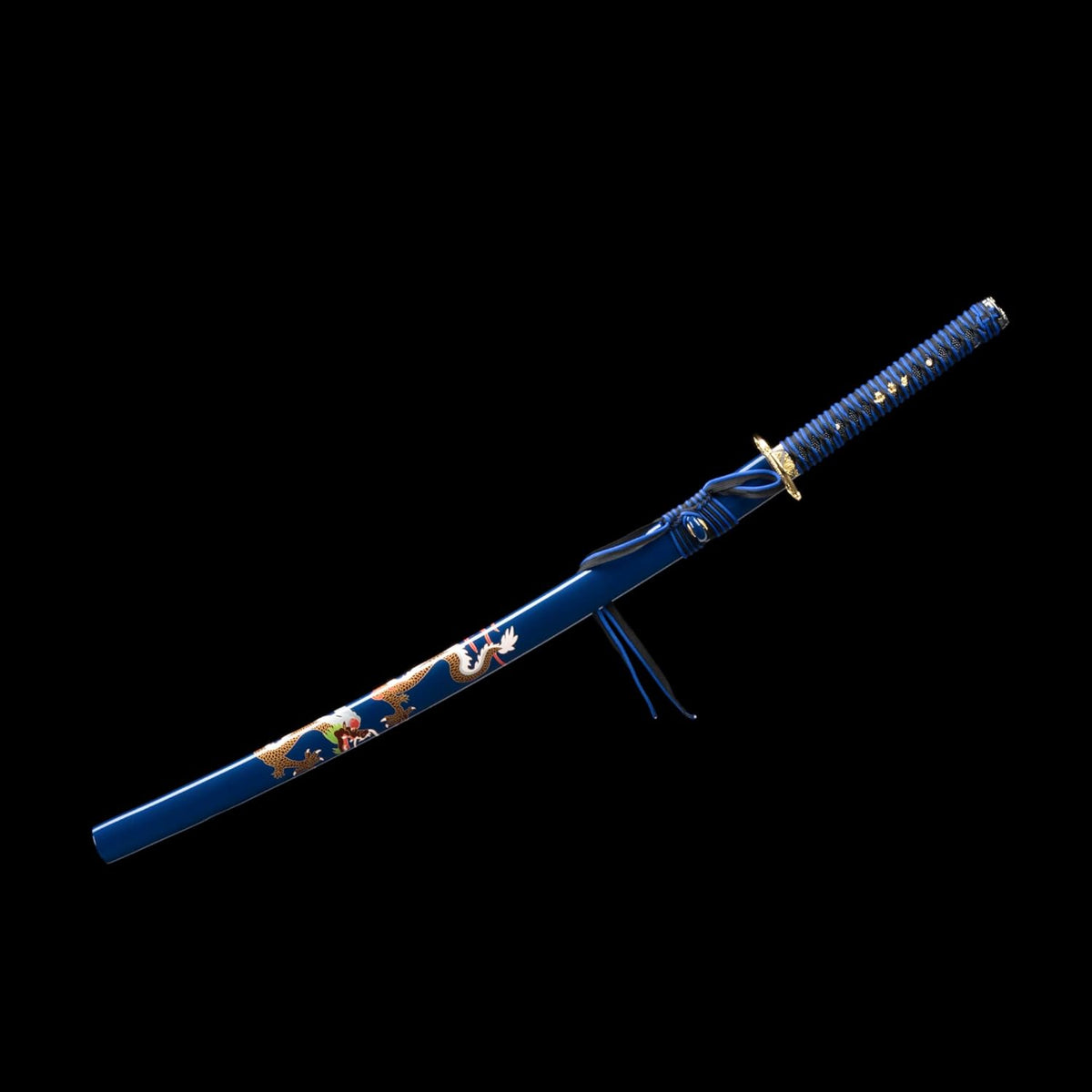 Blue Hand Forged Clay Tempered High Carbon Steel Katana D693135