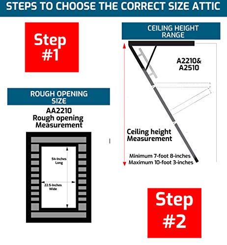 Aluminum Attic Ladder, 375 Pound Load Capacity, 22-1/2 x 54" F477