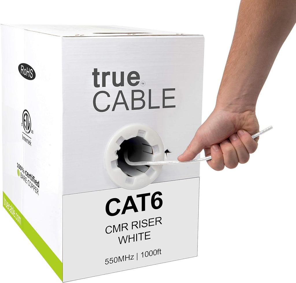 Cat6 Riser 1000ft Green 23AWG Bare Copper UTP Bulk Ethernet Cable I468