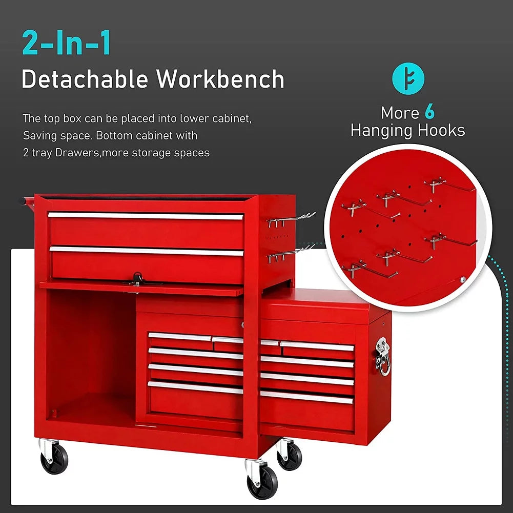 Red 8 Drawer Rolling Tool Chest and Cabinet K66441