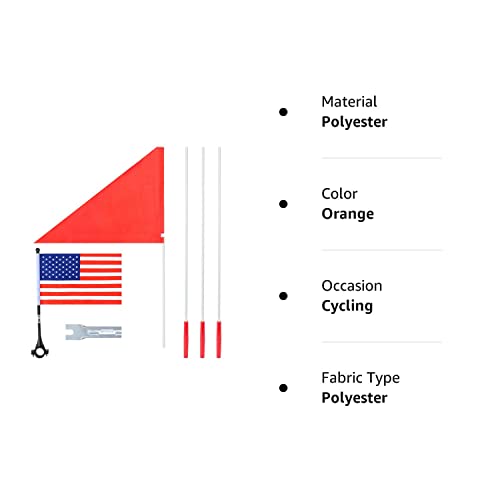 6 Foot Heavy Duty Fiberglass Bike Flag Pole with Tear-Resistant Polyester Flag D64490