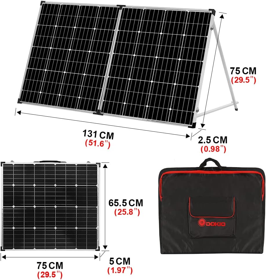 150W 12v Monocrystalline Portable Folding Solar Panel E995730