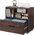 Wood 1 Drawer File Cabinet with Storage Shelves X7599