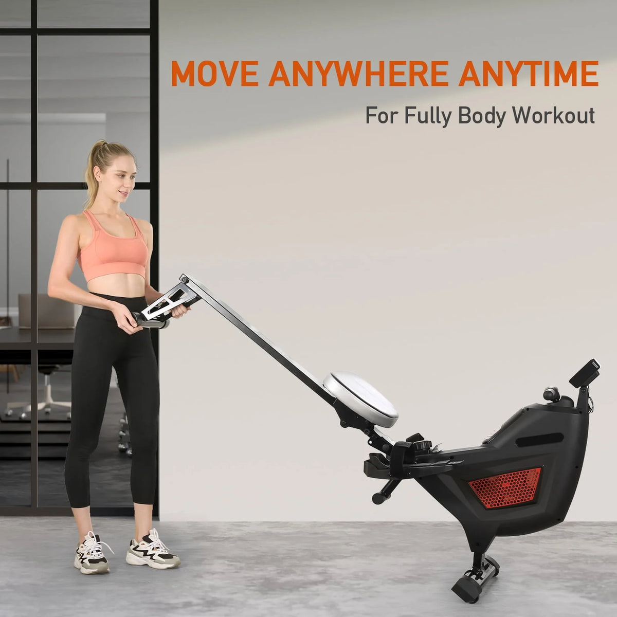 Folding Magnetic Air Rowing Machine 250lbs Max Weight G7150