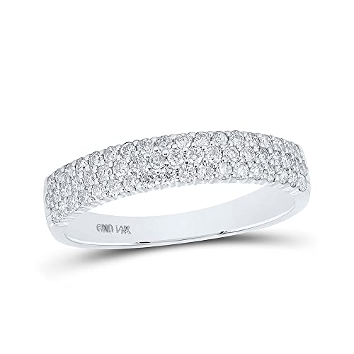 14kt White Gold Diamond Pave Band Ring Size 7 R841