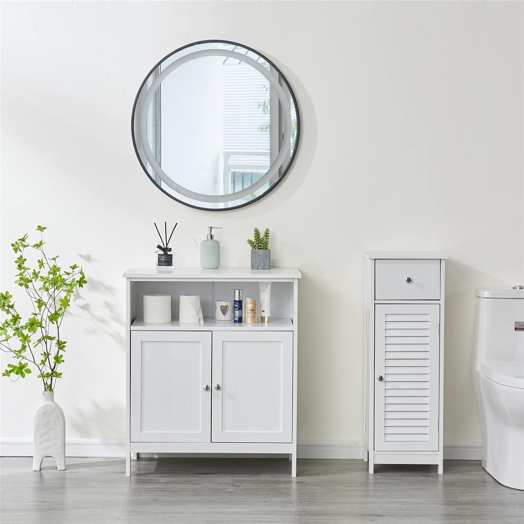 White Storage Cabinet with Two Doors A21631