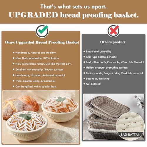 10 Inch Oval Sourdough Bread Proofing Baskets Set Of 2 B8066