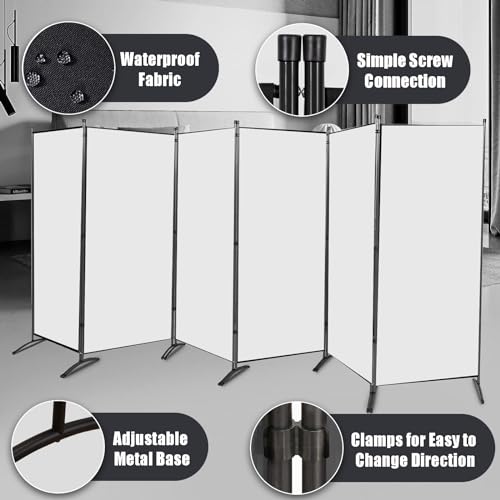 Black 6 Panel 6 ft Folding Room Divider F88435