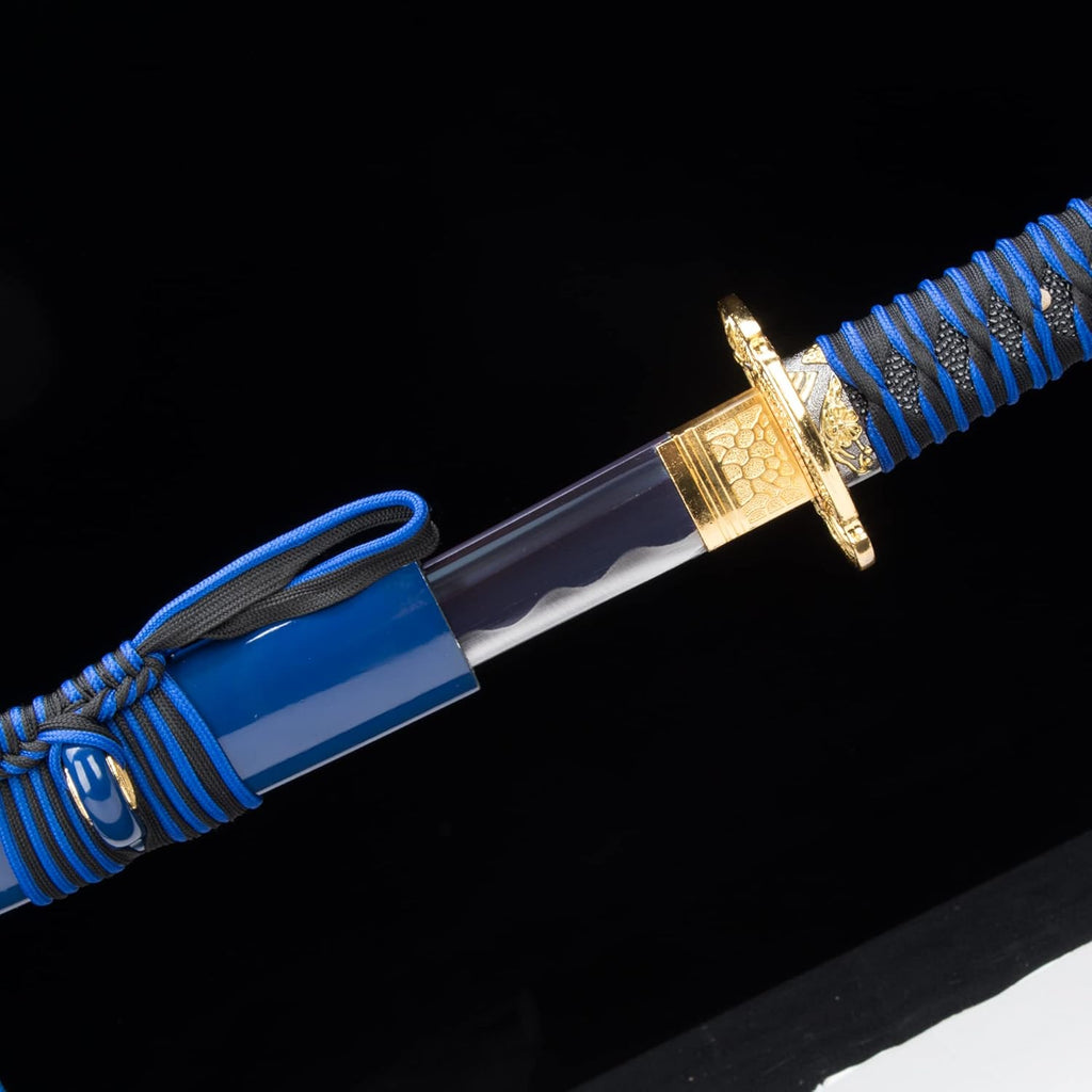 Blue Hand Forged Clay Tempered High Carbon Steel Katana D693135