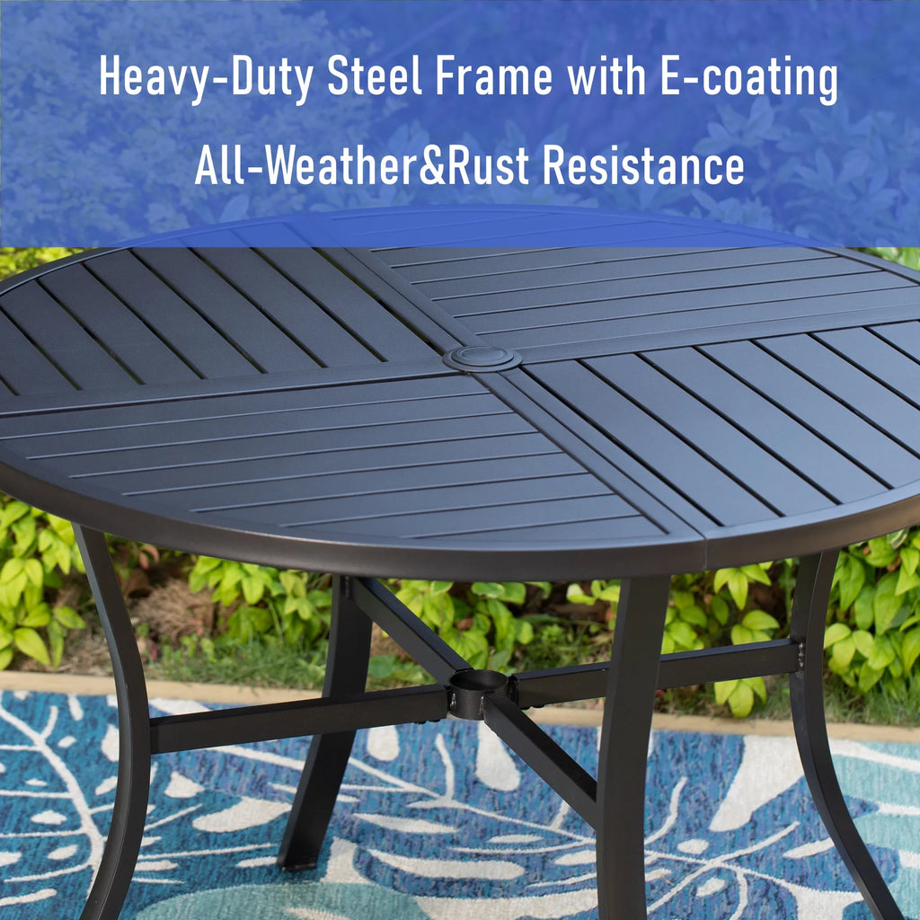5-Piece Outdoor Patio Dining Set with Swivel Chairs & Round Table B793