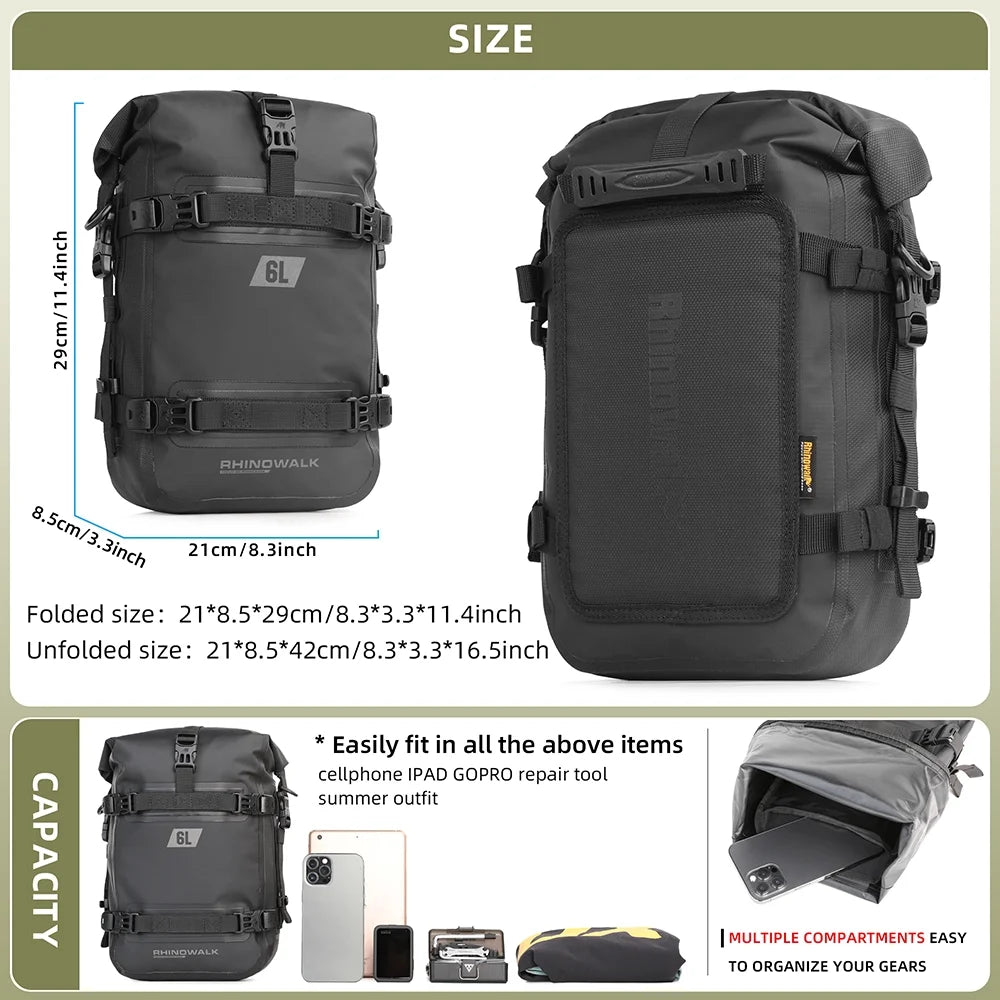 Waterproof 6L Motorcycle Crash Bar Bag N5593
