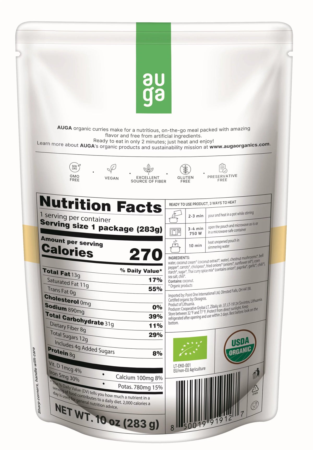Organic Yellow Curry Meal 10oz 12-pack Vegan F41595