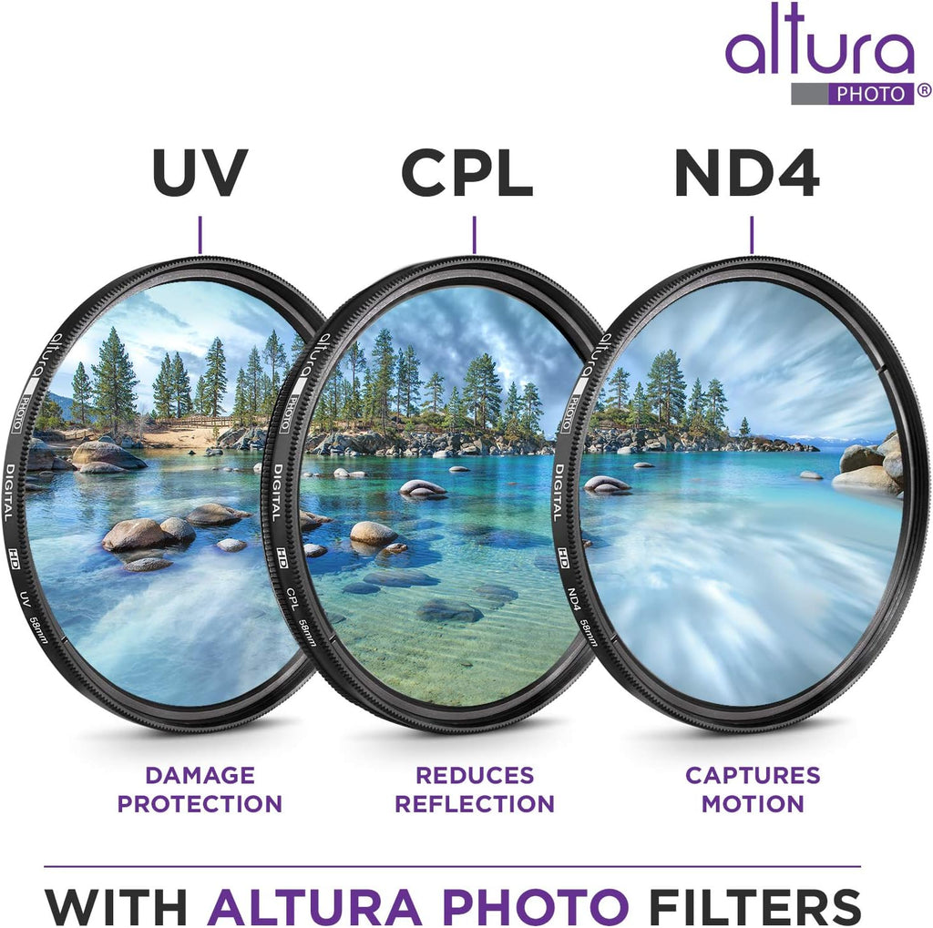 58MM ND CPL UV Lens Filter Kit with Filter Case I12361