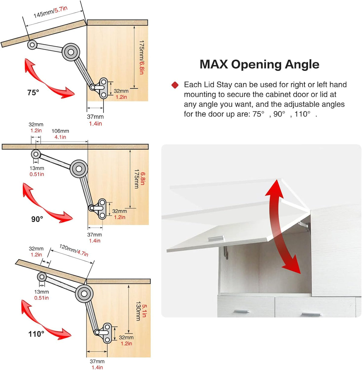 2 Pcs Soft Close Lid Support Hinges with Screwdriver W583