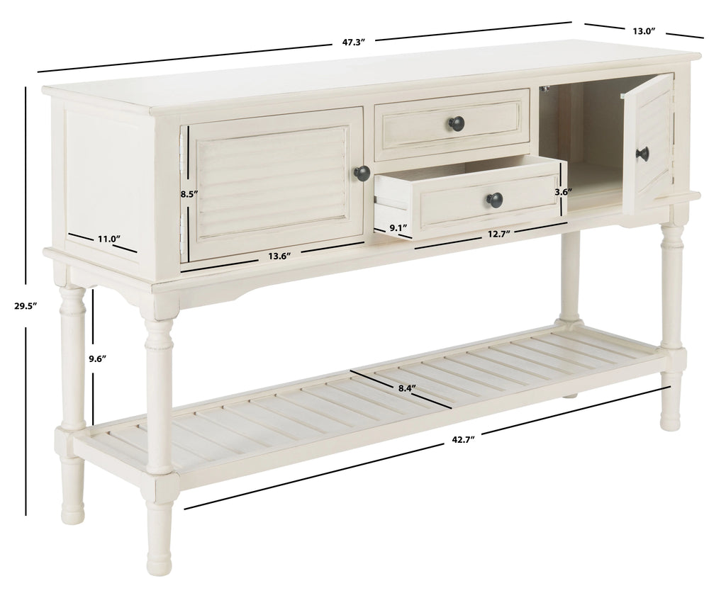 White Wood Console Table with Drawer P73300