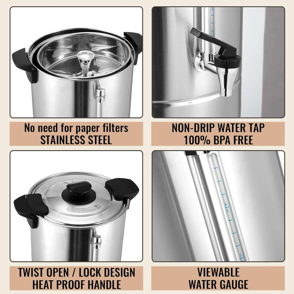Stainless Steel Electric Coffee Urn 100 Cup 15 L I519201