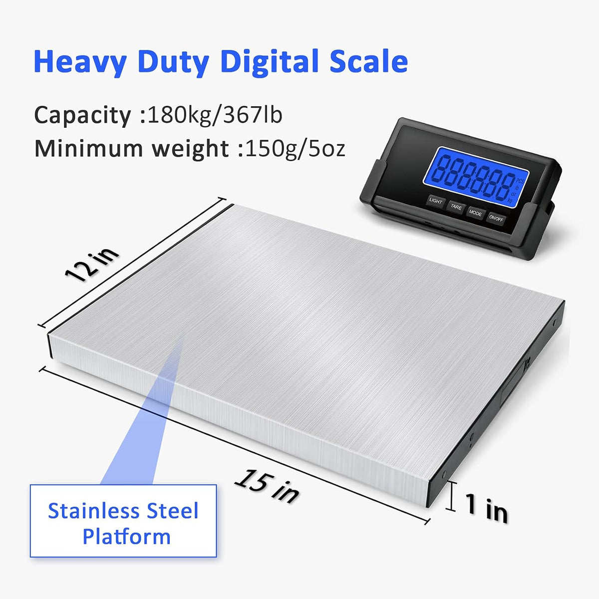 397lb Heavy Duty Postal Scale Stainless Steel with Wireless Displays, Pack of 2 Y508991