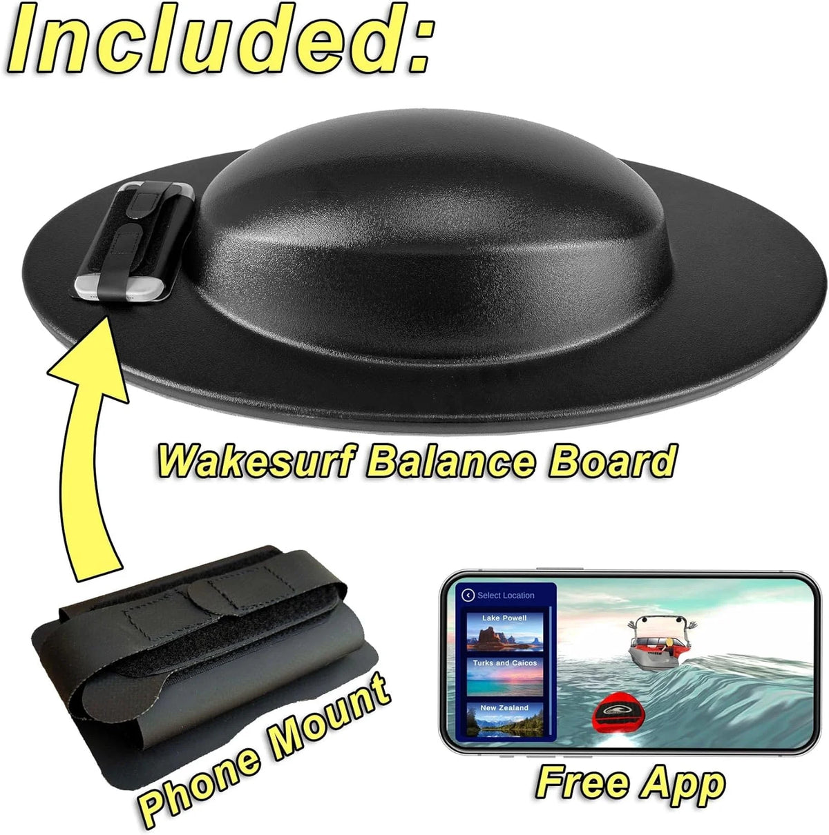Wakesurf Balance Board With Tracking App And Phone Mount G34940