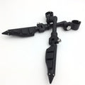 Black Angled Peg Mounting Kit with Stiletto Shape Foot Peg Footrest for 1.5" Front Engine Guard Frame Tube Q9361