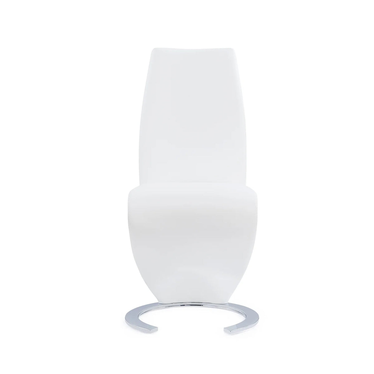 White Pu Dining Chair with Horseshoe Base O11216