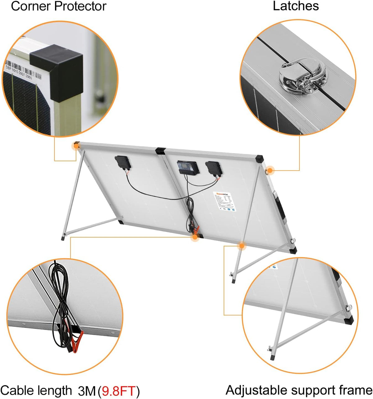150W 12v Monocrystalline Portable Folding Solar Panel E995730