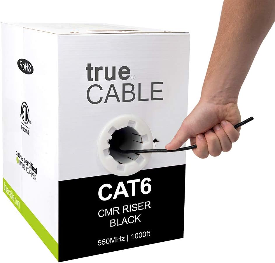 Cat6 Riser 1000ft Green 23AWG Bare Copper UTP Bulk Ethernet Cable S70512