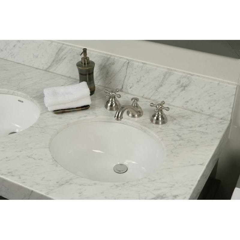 16.5 inch 13.25 inch Oval Undermount Sink in White P92022