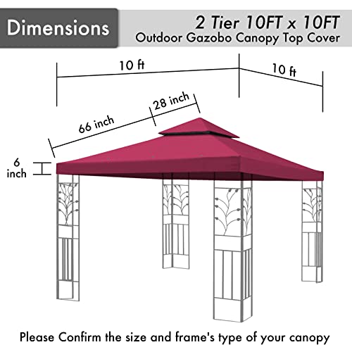 10x10 FT Grey Double Tiered Canopy Top A7804