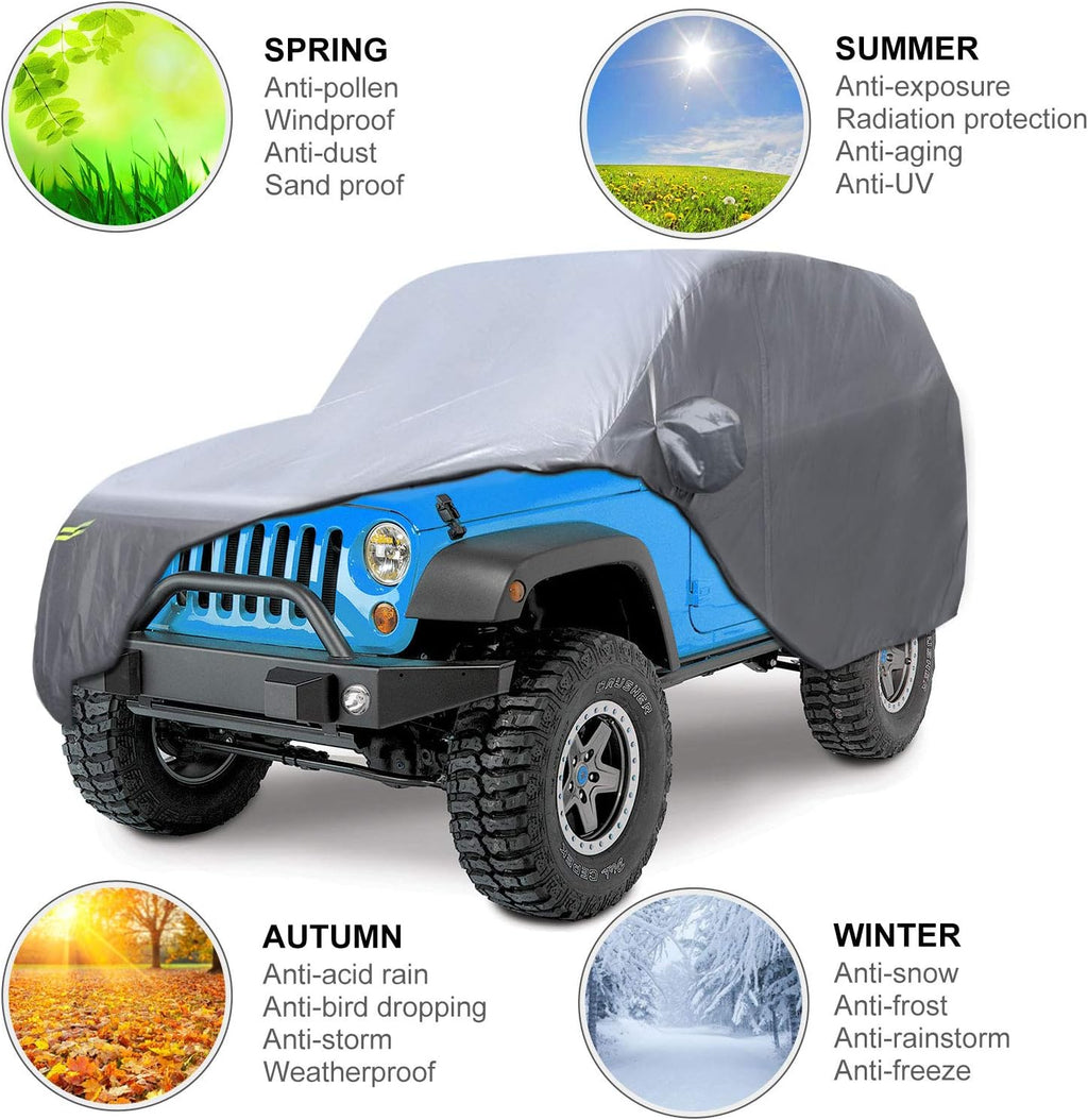 Waterproof 2 Door Car Cover with Windproof Straps C729