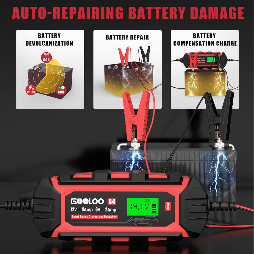 6V/2A and 12V/4A Smart Car Battery Charger R342