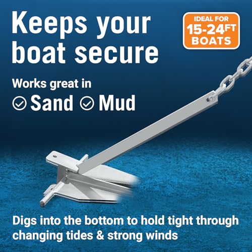 Heavy Boat Anchor Kit Fluke Anchor with Anchor Chain and Boat Anchor Rope Set T6747