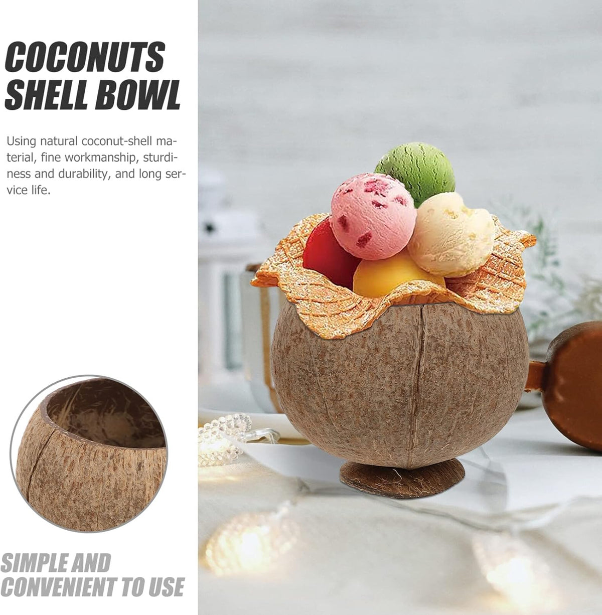 Natural Coconut Shell Cups O85025