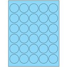 Fluorescent Pastel Blue Circle Laser Labels I823449