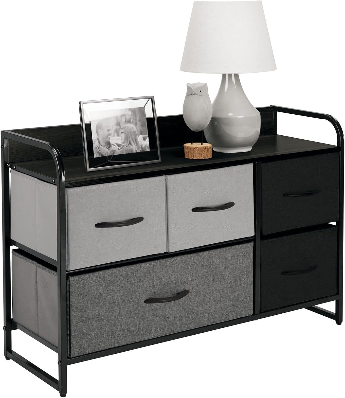 Horizontal Storage Dresser Unit with 5 Removable Fabric Drawers G23000