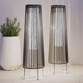 Light Brown Wicker Solar Patio Lamp 2-Pack V453293