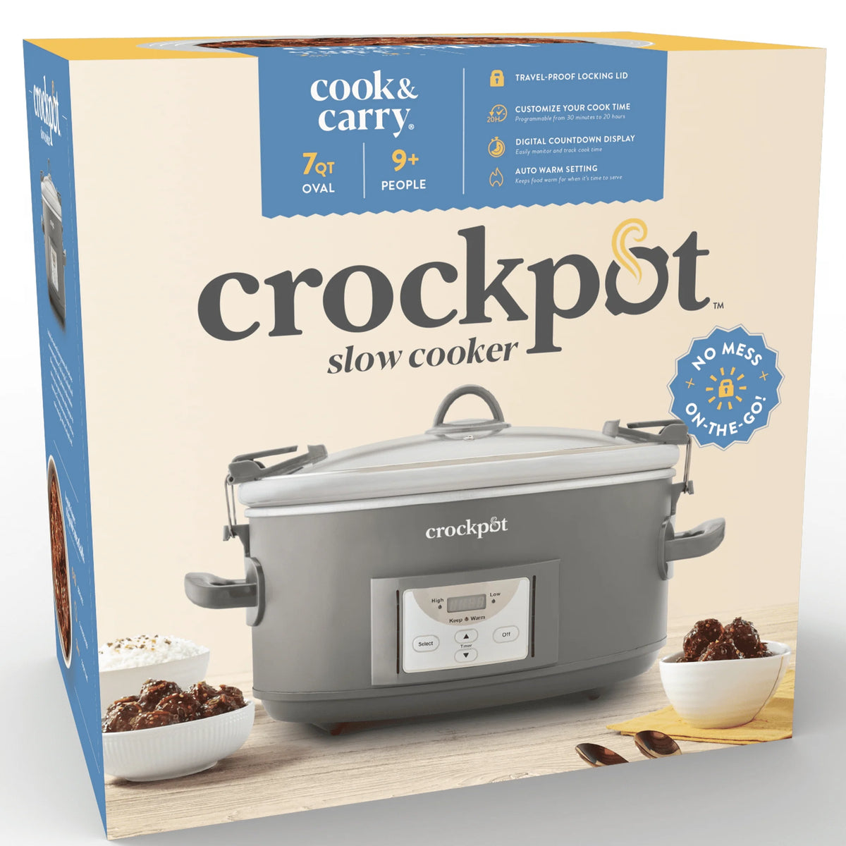 7-Quart Programmable Slow Cooker, Grey X381406