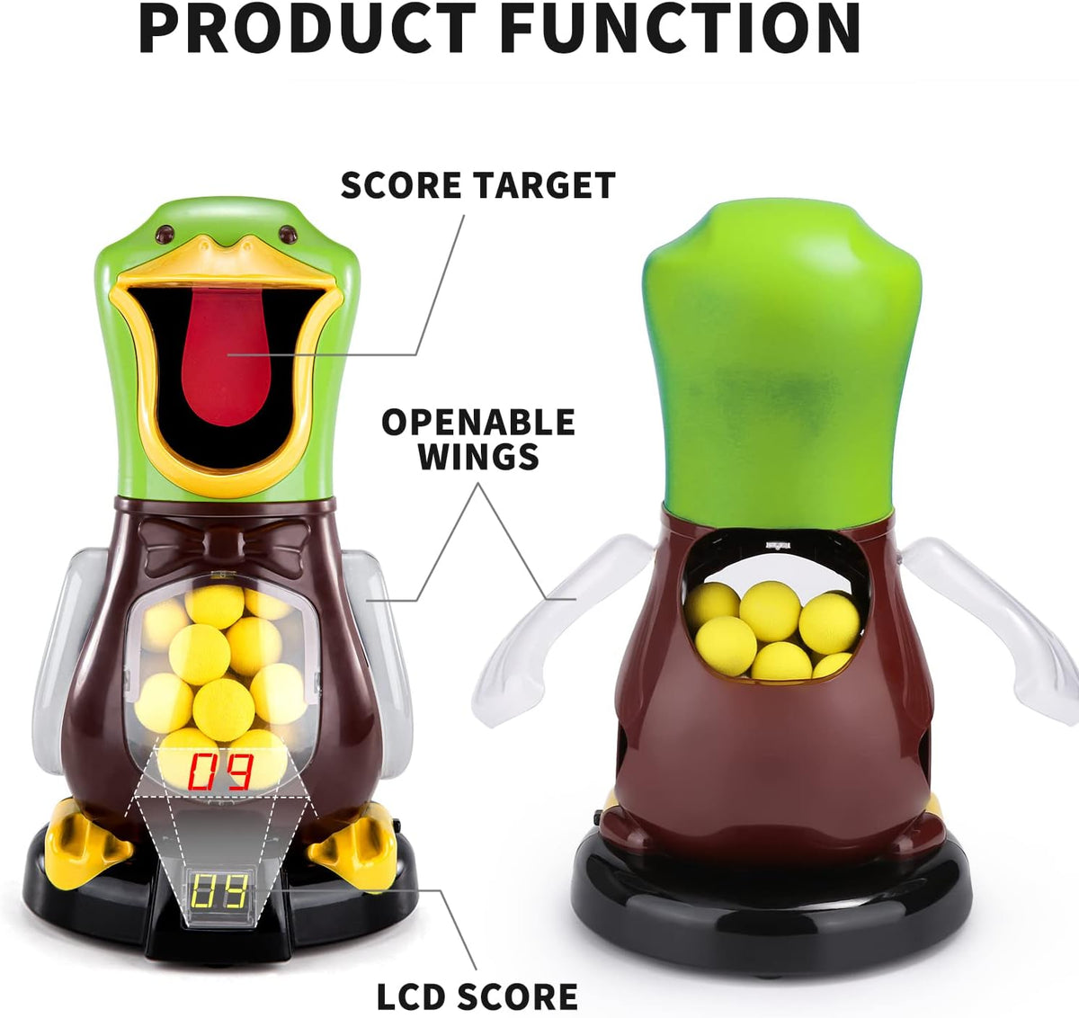 2 Packs of Toy Foam Blasters with Movable Target C7321