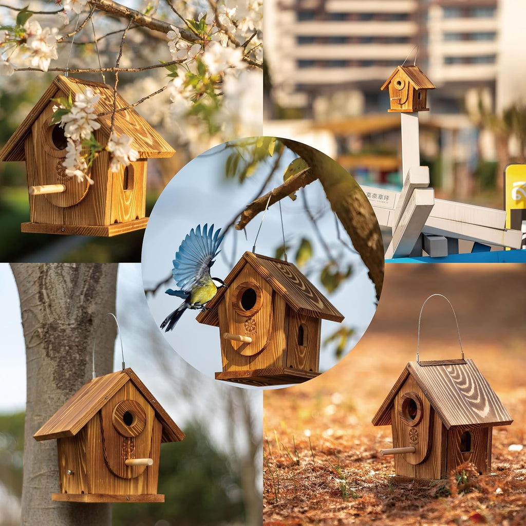 Carbonized Solid Wood Bird House DIY Kit P6202