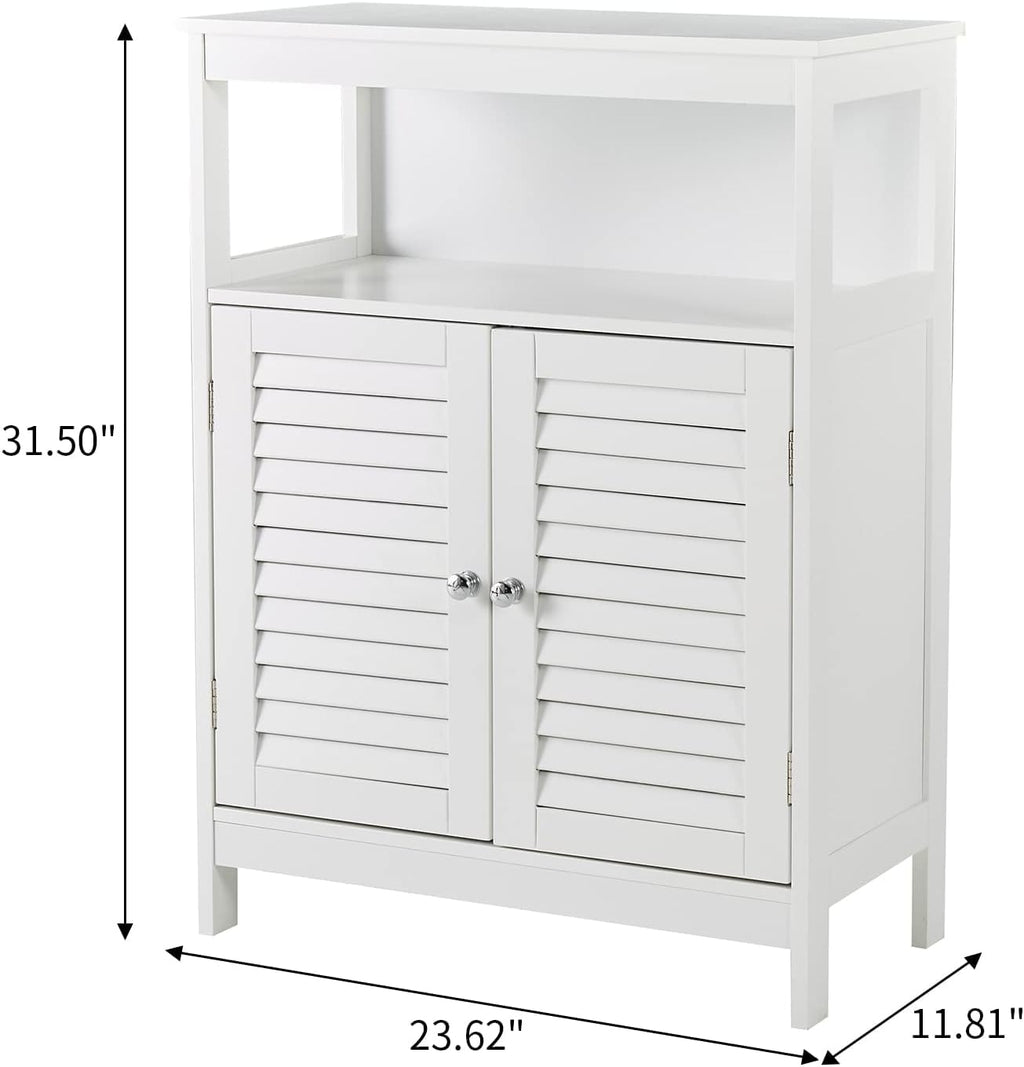 White Storage Cabinet with Two Doors A21631