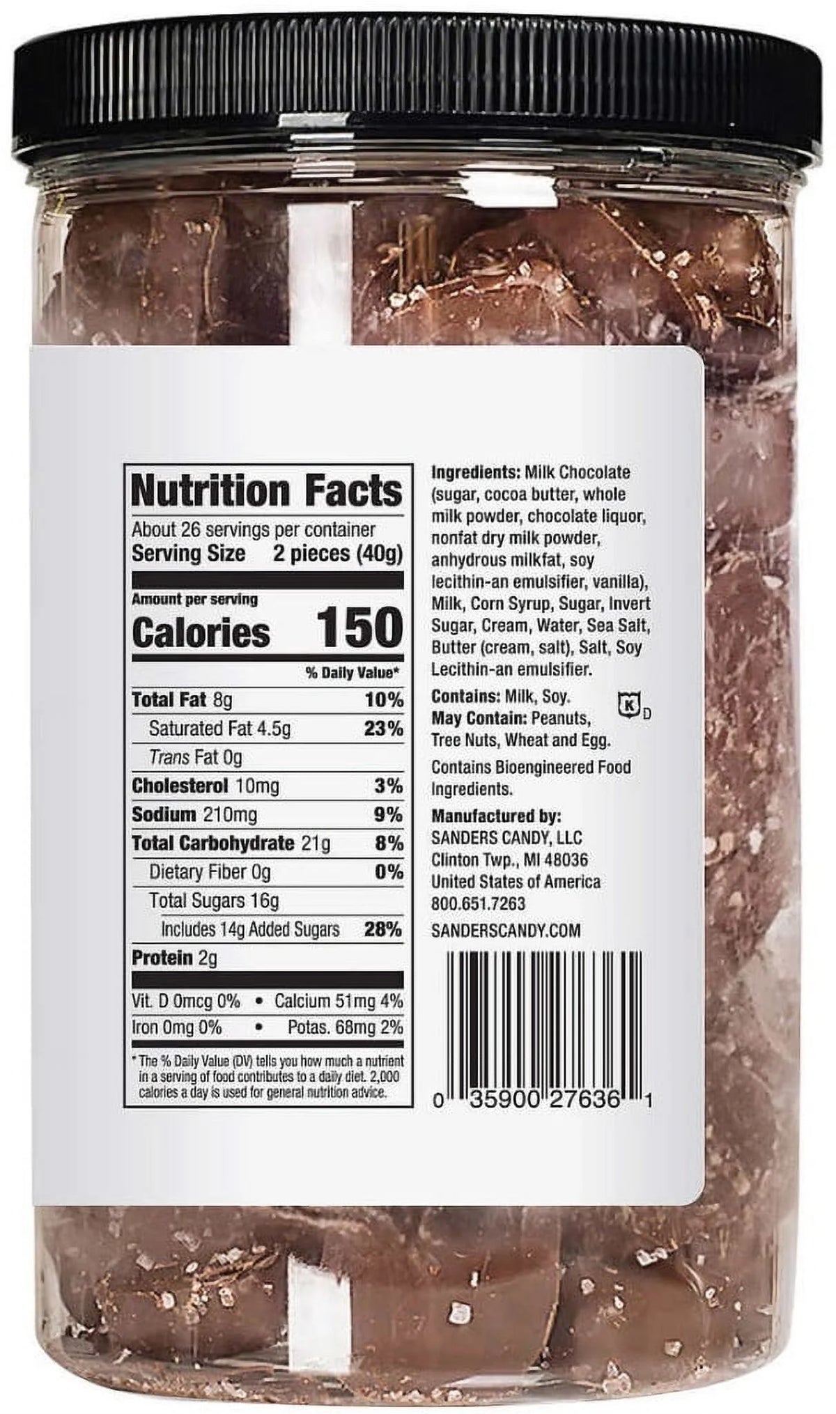 36 oz Milk Chocolate Sea Salt Caramel Candy Q992