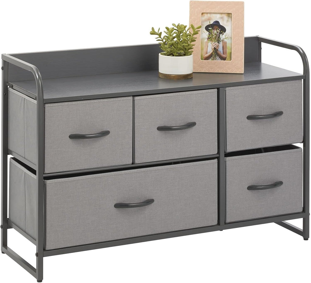 Horizontal Storage Dresser Unit with 5 Removable Fabric Drawers G23000