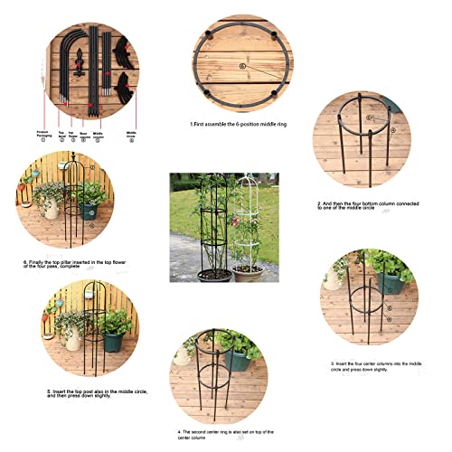 3ft Tall Metal Garden Obelisk Plant Support Climbing Frame A798652